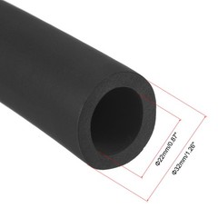 Foam Tubing for Handle Grip Support Pipe Insulation 22mm ID 32mm OD 1m L Black
