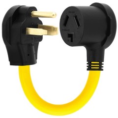 1FT NEMA 6-50P to 10-30R Power Adapter Cord, 50A Welder Yellow+Black