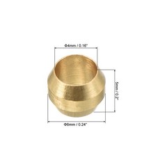 10pcs 4mm Tube Brass Compression Sleeve Ferrules Brass Compression Fittings