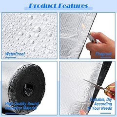 Zhengmy 53.9 Sqft 196 Mil Car Heat Sound Insulation 53.9 Sqft, 20 x 394 Inch