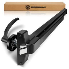 IRONWALLS 32″ Panic Exit Device Push Bar Door Lock w/ Lever Handle Black