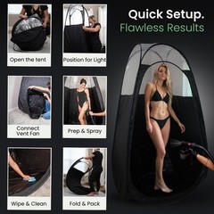 Large Spray Tan Tent – Deluxe Pop Up Tent Portable Tanning Booth with Carr