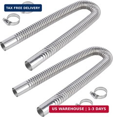 23.6 Inches Stainless Steel Exhaust Hose, 2.5cm/ 1 In Fuel Tank Diesel Gas Vent