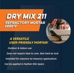 Rutland Dry Mix 211 Refractory Mortar 2.5 Pound – USA-Made High Temperature…