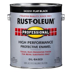 RUST-OLEUM 242251 Alkyd EnamelBlack,Flat,1gal 3ZHX1