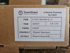 Townsteel e-Genius Powered by Latch Stainless Entry Lock. Finish & Specs: US26D