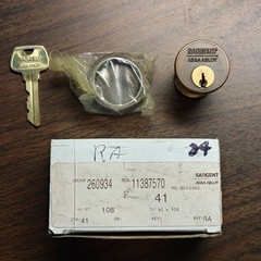 Sargent Mortise Cylinder RA Keyway 26D Satin Chrome w/ Key NOS New Old Stock