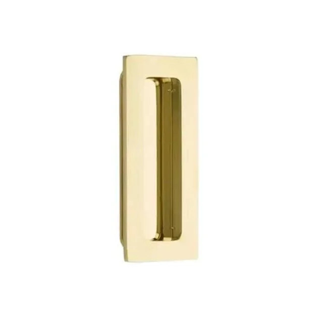 Emtek 220304US3NL 4 in. Modern Rectangular Flush Pull Unlacquered Brass