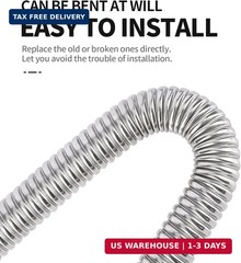 23.6 Inches Stainless Steel Exhaust Hose, 2.5cm/ 1 In Fuel Tank Diesel Gas Vent