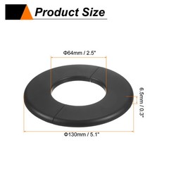 2pcs Wall Split Flange 64mm/2.5″ Self-Adhesive Plumbing Cover Plates Black