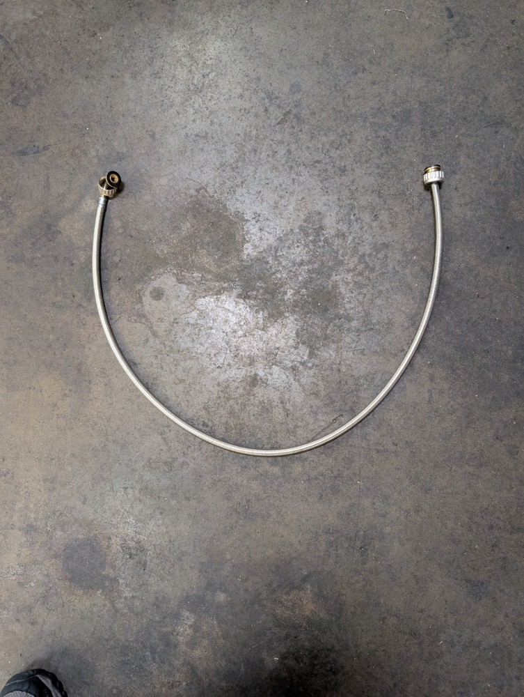45 Inch Long Stainless Braided Supply Pipe 3/4 Pipe Thread One Side Right Angle