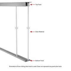 Outwater 48in Aluminum Sliding Door Track for 1/4in Wood Panels, Mill Finish