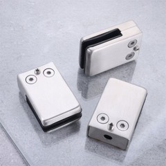 8Pcs Square Glass Clamps Brushed Nickel 64x42x24mm for Glass Shelves Bathroom