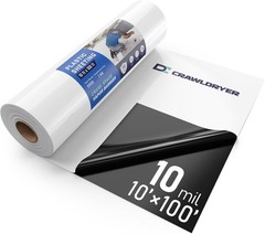 10x100ft Crawl Space Vapor Barrier 10 Mil Black White