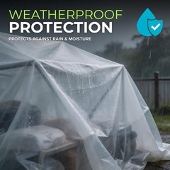 Heavy Duty Plastic Sheeting 10′ x 25′ – 3 Mil UV Protection Polyethylene Film (2