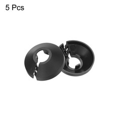 5Pcs Flange Pipe Cover Decor for 0.5″ 12mm Pipe Cover Decor Black]