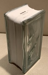 Glass Block Wave 3 3/4″ W x 7 3/4″ H x 3 1/4” D. Made by Mulia. NEW