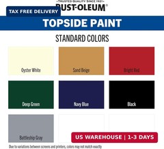 Rust-Oleum 396958 Marine Coatings Topside Paint, Quart, Gloss Navy Blue