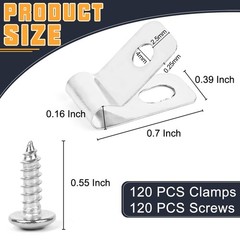 Tottist 120 Pcs Fence Wire Clamps Stainless Steel Fencing Mounting x120