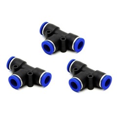 Pneumatic T Piece Tee Push Fit Connectors Hose Tube Inline Push Fitting 4mm~16mm
