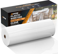 6 Mil 10X25 FT Heavy Duty Plastic Sheeting, UV Resistant Tear-Proof for Greenhou