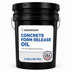 BULK Concrete Release Agent, 5 Gallon – Non-Stain Concrete Form Oil – Sandbaggy