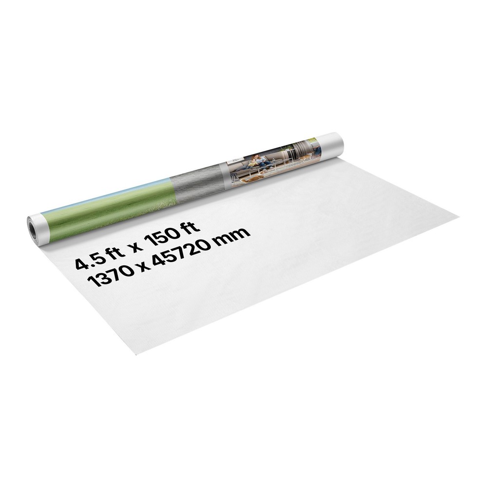 VEVOR 4.5 x 150 ft House Wrap 0.13 mm Thick Drop Cloth Vapor Barrier Covering