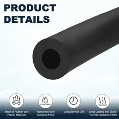Pipe Insulation Foam Tube, 60mm ID 30mm Thick 6.6Ft Pipe Cover Wrap Roll [Black]