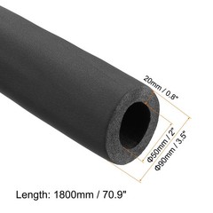 Patikil 70.9 L X 2 Id X 0.8 T Pipe Insulation Foam Tube Water Pipe Insulation