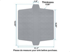 VELOVYO Sink Saddle, Divider Mat, Kitchen 1 Pack Grey, 1 Grey