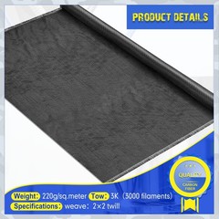 Tudomro 4.17ft x 39.4” Carbon Fiber Fabric Black Pure 50 x 39.4”,