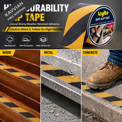 Anti Slip Tape, 4 Inch x 42 Ft Grip Tape for Stairs 4″ x 42′, Yellow/Black