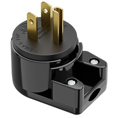15A 125V Household DIY AC Power Plug, 3 Prong 90 Degree Right Angle Black