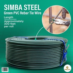 Green wire ties 2 rolls 3.0lb 16GA PVC coated rebar tie wire SIMBA STEEL