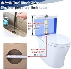 Toilet Flush Valves, THU224 2-Inch Dual Valve Replacement with White
