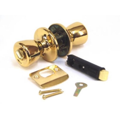 UNITED STATES HDW D600B D-600B Bright Brass Mobile Home Interior Door Privacy Lo