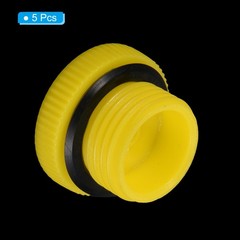 5pcs M18x1.5 Hold Plugs Plastic Male Thread Hex Socket Sealing End Cap, Yellow
