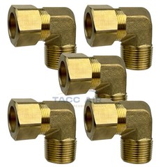 5 PC 3/4″ Compression x 3/4″ MNPT 90 Degree Brass Compression Elbow Pipe Fitting