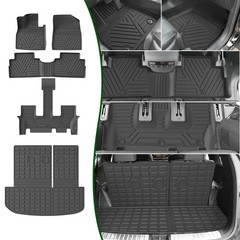 Floor Mats Cargo Mat Backrest Mats 7&8 Seats 2020-2025 P All Weather Rubber