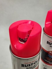 2 CANS! NEW Rust-Oleum 1861838 Fluorescent Pink Inverted Marking Paint, 17 oz.