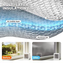 Reflective Insulation Foam,48″ x 10 Ft Window Insulation for Summer Heat,Alum…