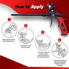 ixirpro Mega Professional Expanding Foam Spray Gun (1 Insulation Gun + 9 Exte…