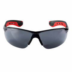 Flat Temple Eyewear Anti-Scratch, Black/Red with Gray Lens