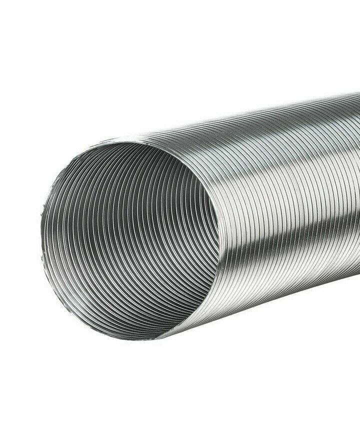Silver Aluminium Flexible Hose 115mm/3M Alloy Flexi Air Duct Pipe