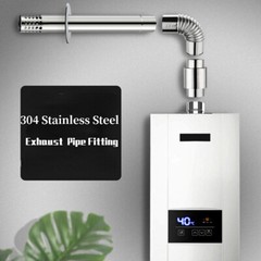 1X Gas Water Heater Exhaust Pipe 304SUS Straight Corrugated Pipe Fitting Quality