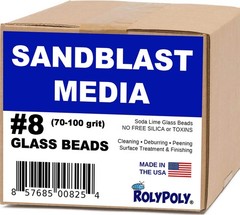 Sandblasting Media Glass Beads #8 Medium 70-80 Grit (10 LBS) for Sandblaster …