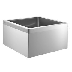 Stainless Steel Floor Mop Sink, 24 x 24 x 13 in, 304 Stainless Steel, with 3-in-