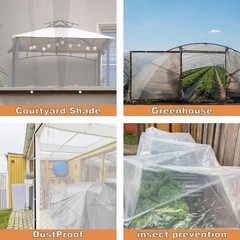 DEELNA Clear Tarp 10×12 FT Heavy Duty Waterproof, 8 Mil Clear Vinyl Tarps wit…