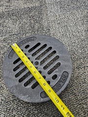 NYLOPLAST 0801D1 023-B Drop-In Grate Ductile Iron Black Round 9.5″ Diameter
