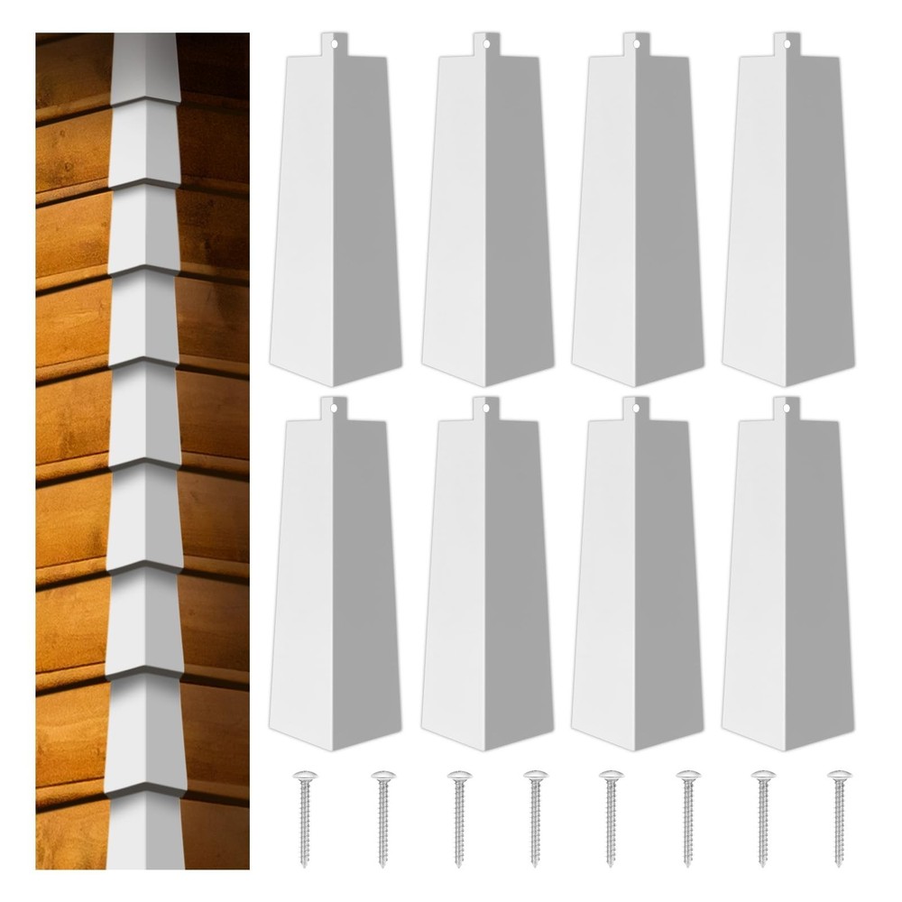 8 Pcs Aluminum Siding Corners 8 Inch Outside White Corner Caps Smooth Siding …